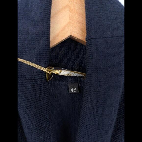 [SOLD] NWT LORO PIANA Women's Sz IT 46 US XL Navy Blue 100% Cashmere Turtleneck - Picture 6 of 13